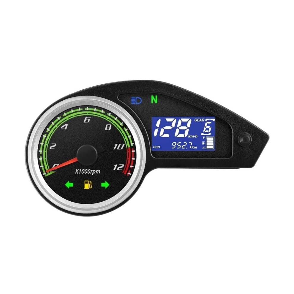 12V Universal Motorcycle Tachometer 12000 Rpm With Gear Indicator Speedometer Odometer Combo 9070919841958