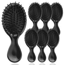 20 Pack Mini Hair Brush Bulk Set, Soft Bristle Detangling Design for Travel and Kids, Individually Wrapped Black