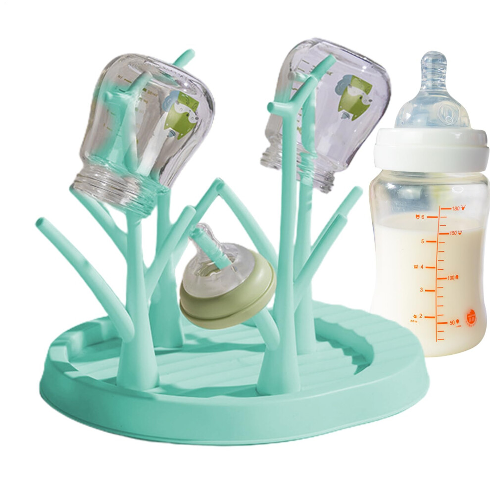 Treeshaped Baby Bottle Drying Rack With Nonslip Base For Fast Drying And Compact Storage Blue