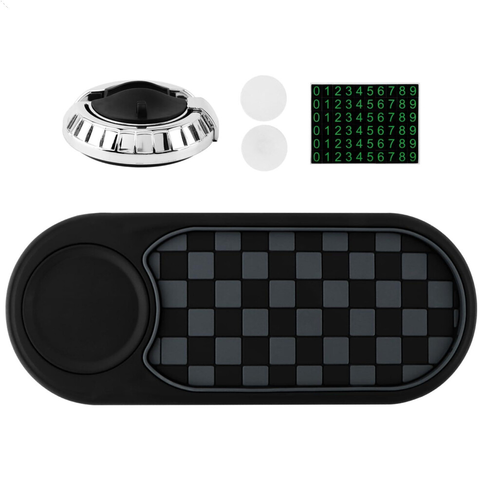 Universal 360 Rotating Car Phone Holder With Antislip Dashboard Mat And Concealable Parking Number 9070919842665
