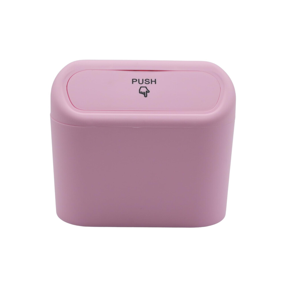 Car Trash Can With Lid, Waterproof Garbage Bin For Vehicle Interior, Odorsealing, Large Capacity, Pink 9070919842849