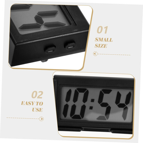 Car Digital Clock with Precise Time Display for Dashboard, Compact Durable Plastic, Easy Install 2