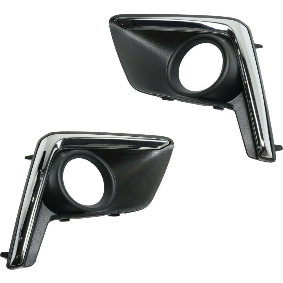 Fog Trim Set For Subaru Crosstrek 20162017 Textured Left And Right Front Covers Light/Black 9113335635142
