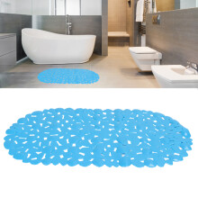 PVC Bathtub Mat with Drain Holes & Suction Cups, Anti-slip, Foot Massage Design