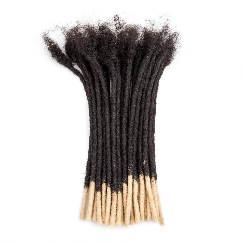 Unisex Human Hair Dreadlock Extensions 0.4Cmâ0.8Cm Handmade Locs Dyed And Bleached Full Head Installation Kit