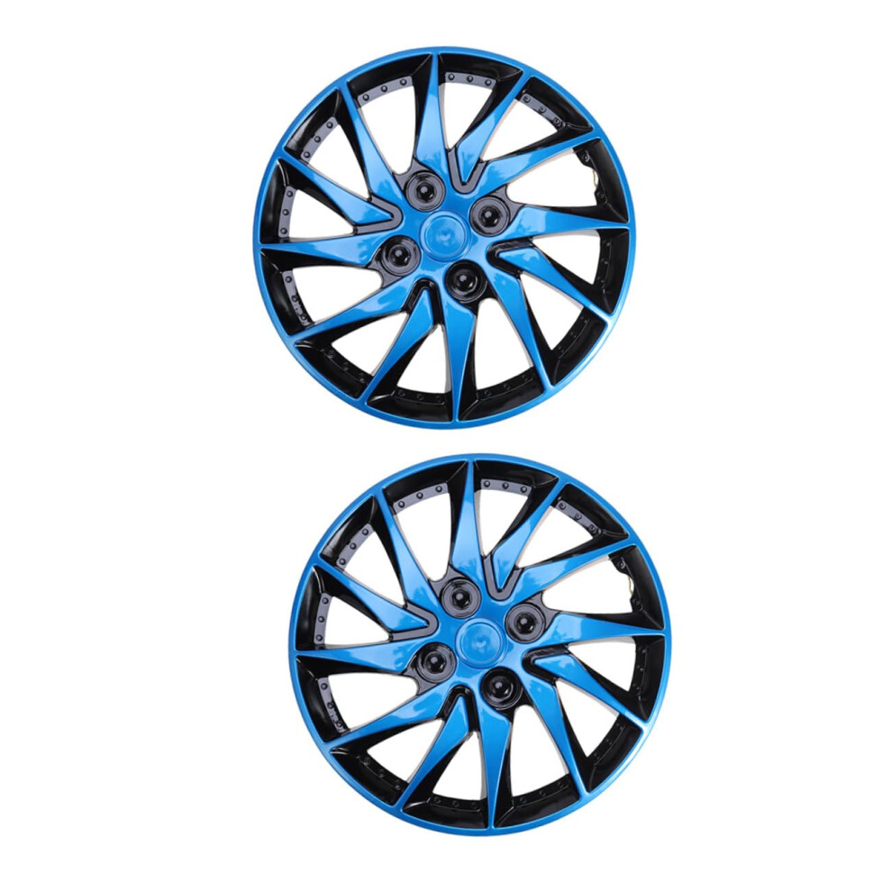 2Pcs Weatherresistant Wheel Hub Covers And Car Rim Caps Custom Fit For Car Truck Suv Blue/Black 9113335635449