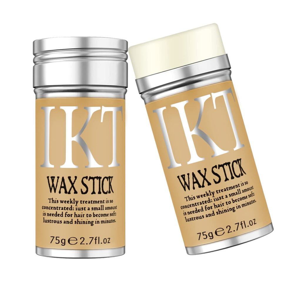 Hair Wax Stick for Wigs and Edges, 2PCS Strong Hold NonGreasy Hair Pomade for Frizz Styling