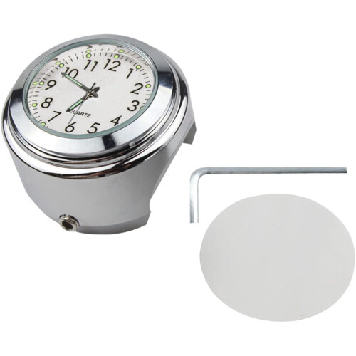 Waterproof Motorcycle Handlebar Clock with Night Vision and Chrome Plated Base 2