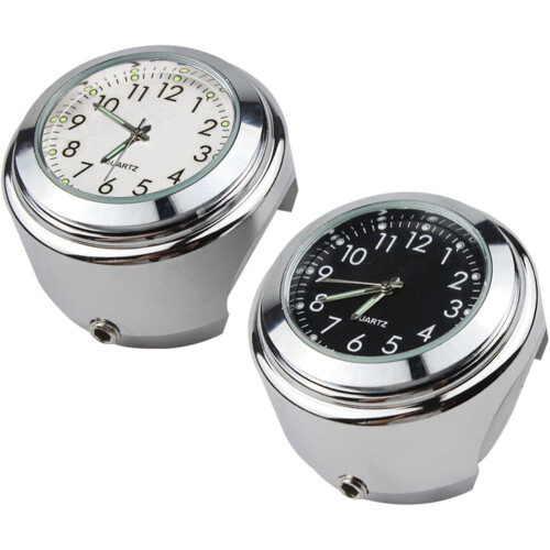 Waterproof Motorcycle Handlebar Clock with Night Vision and Chrome Plated Base 1