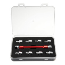 Adjustable Motorcycle Spoke Wrench Set 5.06.8mm with Quick Tip Change and MultiSize Compatibility