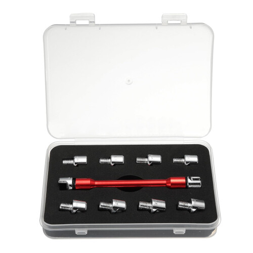 Adjustable Motorcycle Spoke Wrench Set 5.06.8mm with Quick Tip Change and MultiSize Compatibility
