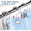 Rustproof Double Roller Shower Curtain Hooks 12 Pack, Polished Silver Metal Double Hook Rings 3