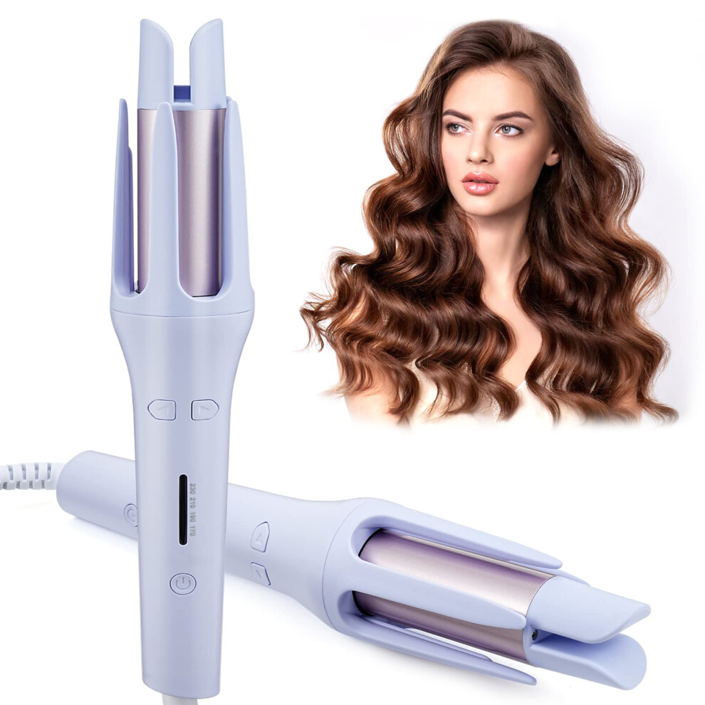 Lavender Automatic Curling Iron 1.26 Inch Hair Curling Wand With Fast Ptc Heating, 4 Temps And Auto Shutoff For Long Hair Styling (Lavender)
