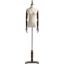Female Mannequin Torso Adjustable Dress Form with Detachable Arms for Clothing Display S/M Size