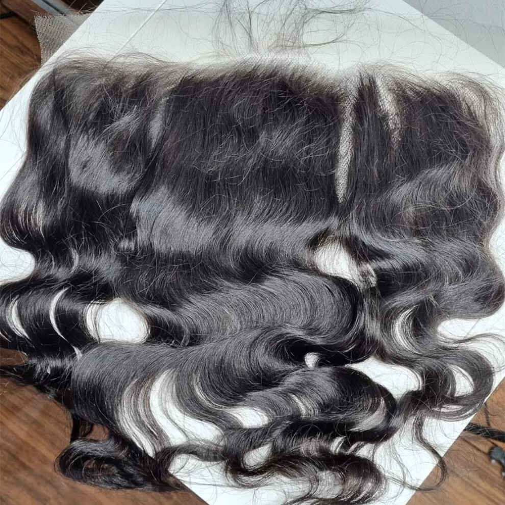 Unisex Hd Lace Frontal 13X4 Body Wave Virgin Brazilian Hair Undetectable Preplucked Hairline 20 Inch