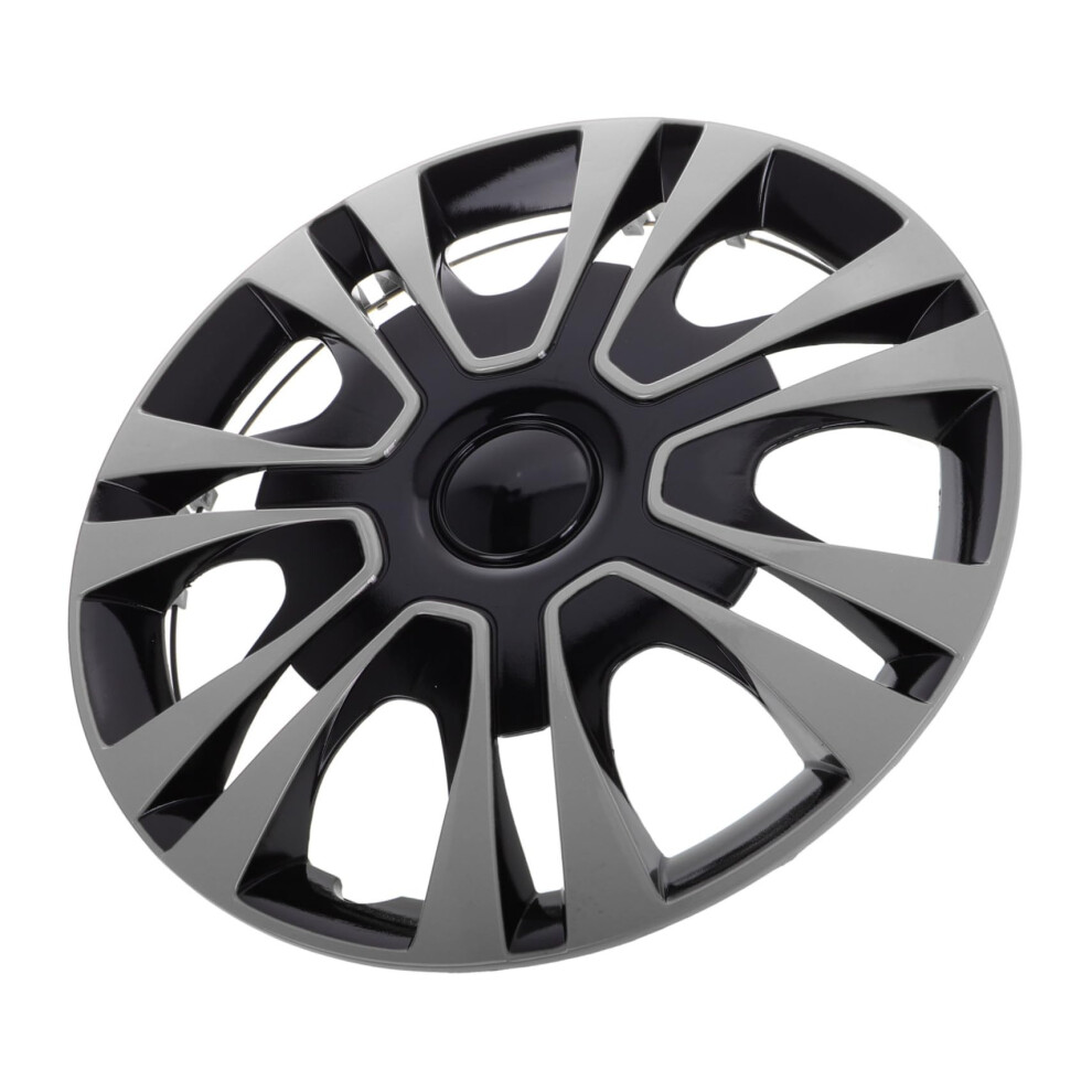 Wheel Covers Universal Fit Durable Pp Hubcaps For Cars Quick Installation Rim Protection Silver 9070919844584