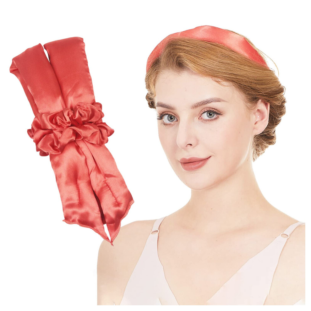 Heatless Hair Curler for Long Hair, Silk No Heat Curling Headband with Soft Flexible Rods for Overnight Curls
