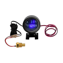 2 in 1 LED Digital Car Water Temperature Gauge and Voltmeter for Truck with Accurate Reading