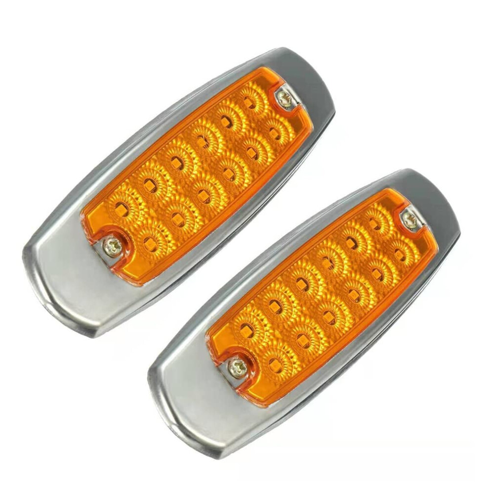 Led Trailer Marker Lights Waterproof Ip65 Brightness Universal Fit Truck Van Rv Amber 9070919845154