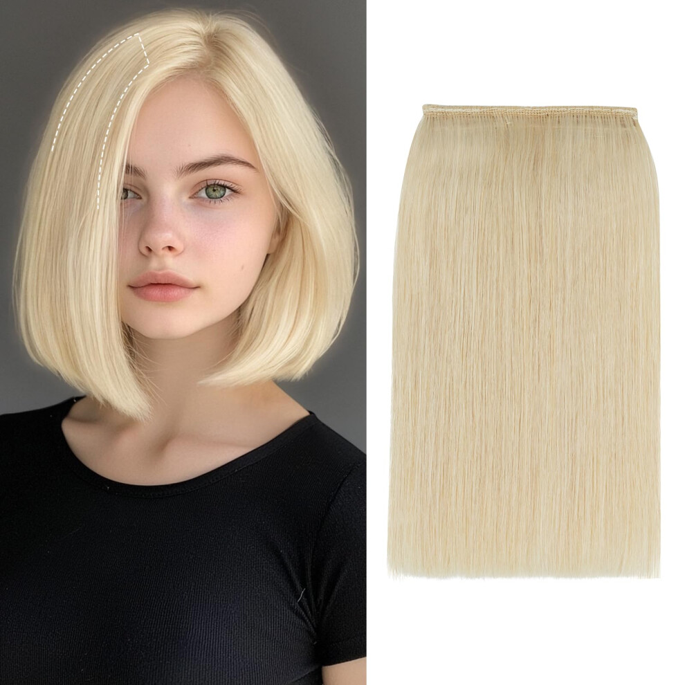 Unisex Silver 6 Inch Platinum Blonde Human Hair Clip In Extensions 2Pcs Remy Hairpieces For Women Instant Volume Boost