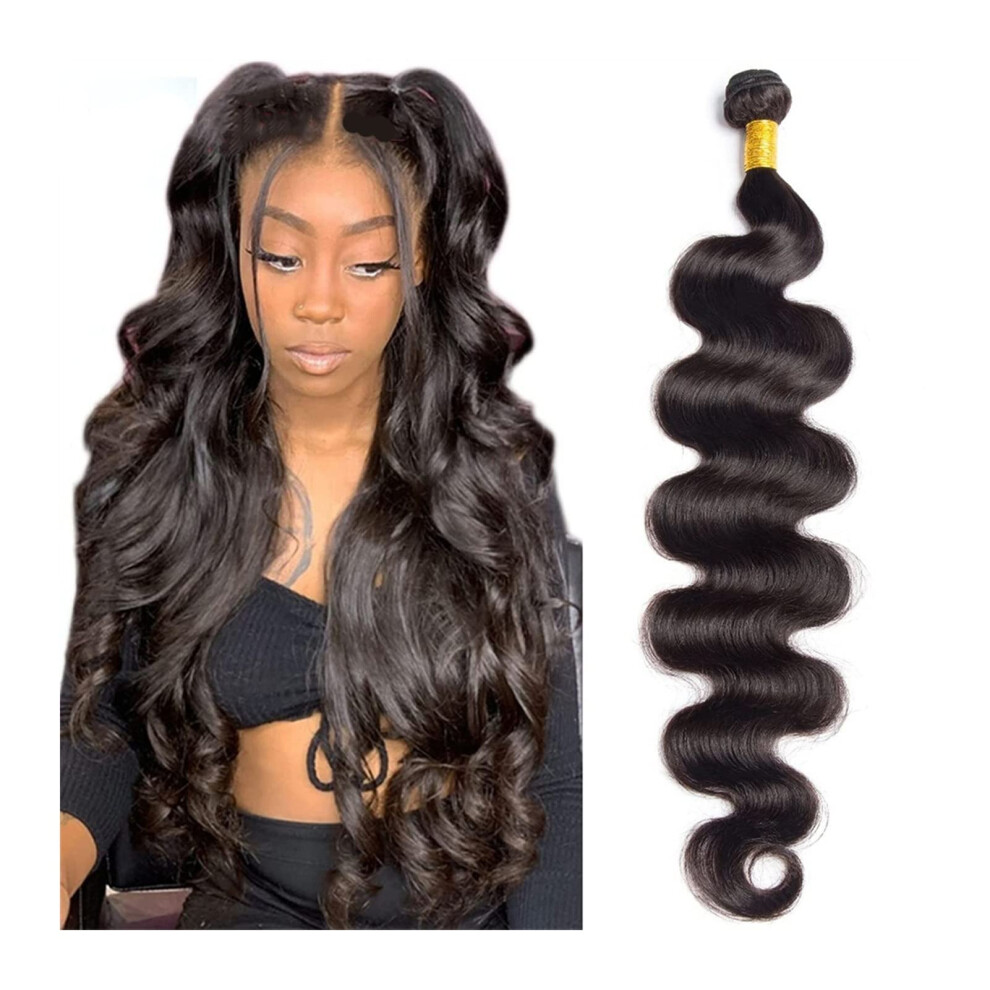 Unisex Black Brazilian Body Wave Human Hair Bundles Natural Virgin Remy Extensions For Women