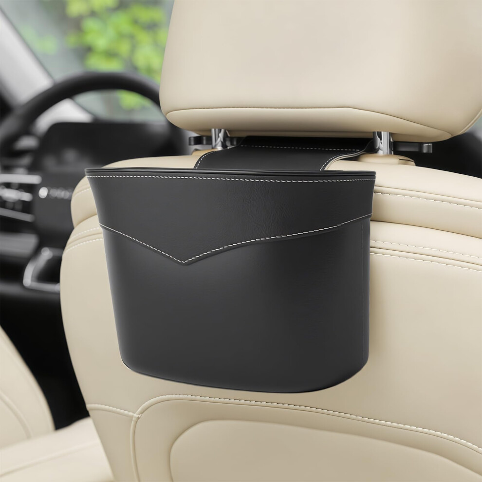 Car Trash Can With Lid, Waterproof Hanging Garbage Bin, Spacesaving For Vehicle And Office 9070919845598