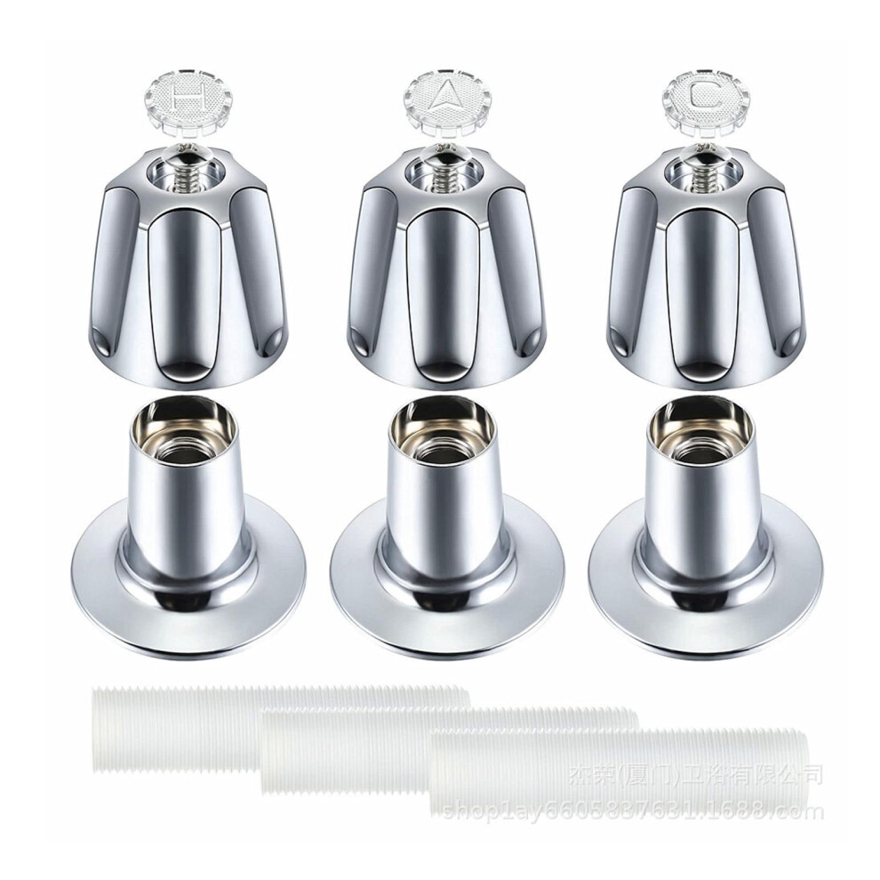 Bathtub And Shower Faucet Handle Replacement Set, 5.5 Inch 12 Spline Metal Knobs For Pfister Verve 9070919845628