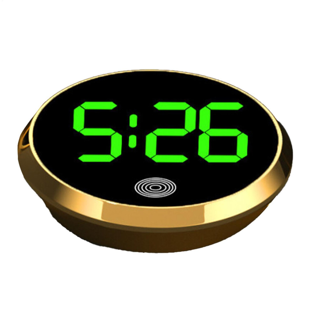Car Digital Clock With Touch Screen Control, Round Abs Dashboard Design For Car Rv Truck Sedan Green 9113335637542
