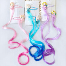 6 Pcs Princess Hair Clips for Girls Colorful Clipin Hair Extensions Birthday Party Accessories