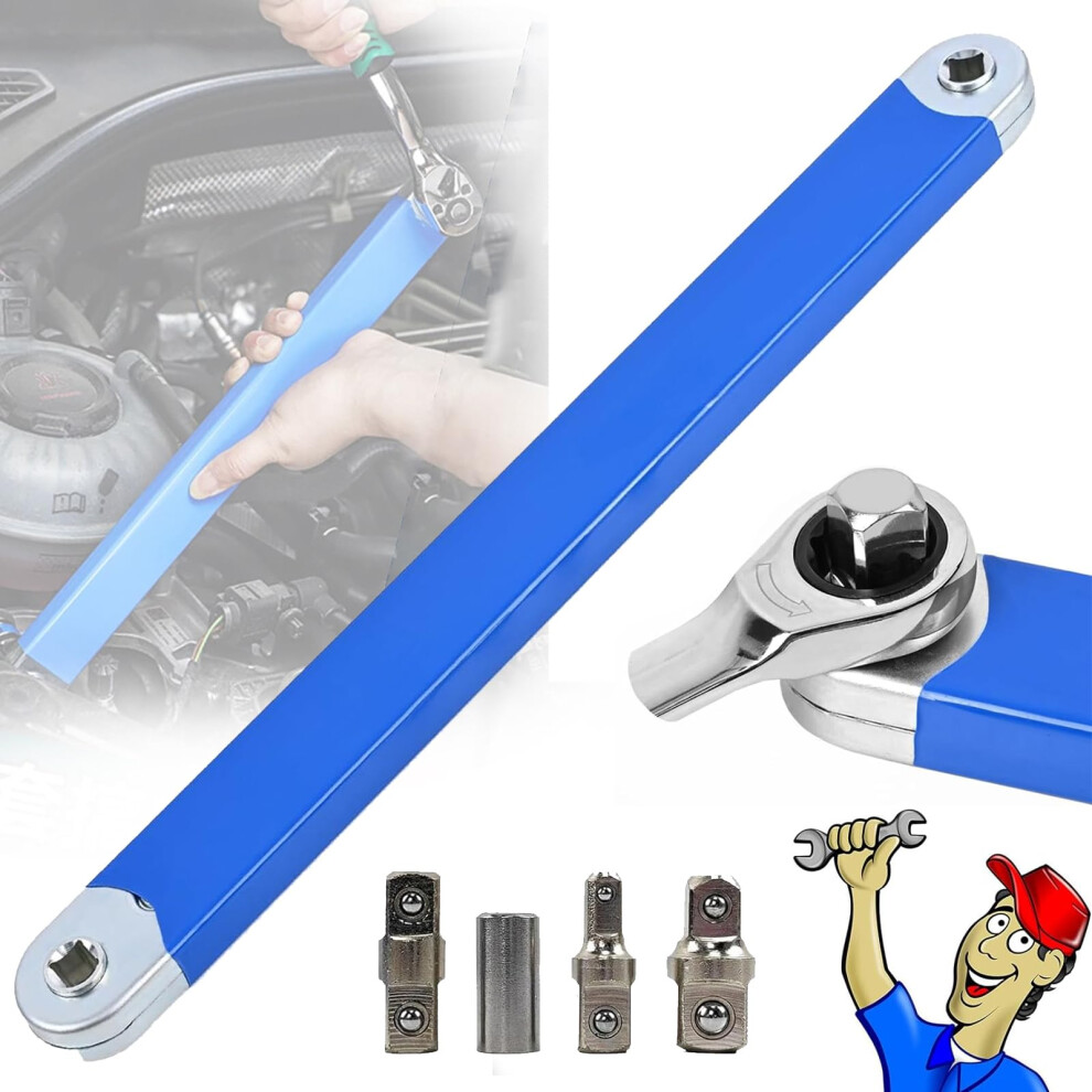 15 Inch Aluminum Offset Extension Wrench, Torque Impact, Multisize Drive Adapters 9113335637894