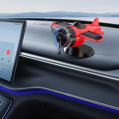 Solar Powered Rotating Airplane Car Dashboard Ornament with Dynamic Motion and Noise Propeller 1