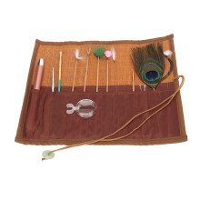 Ear Cleaning Kit with Light and Magnifier, Stainless Steel Earwax Removal Tools in Bamboo Case