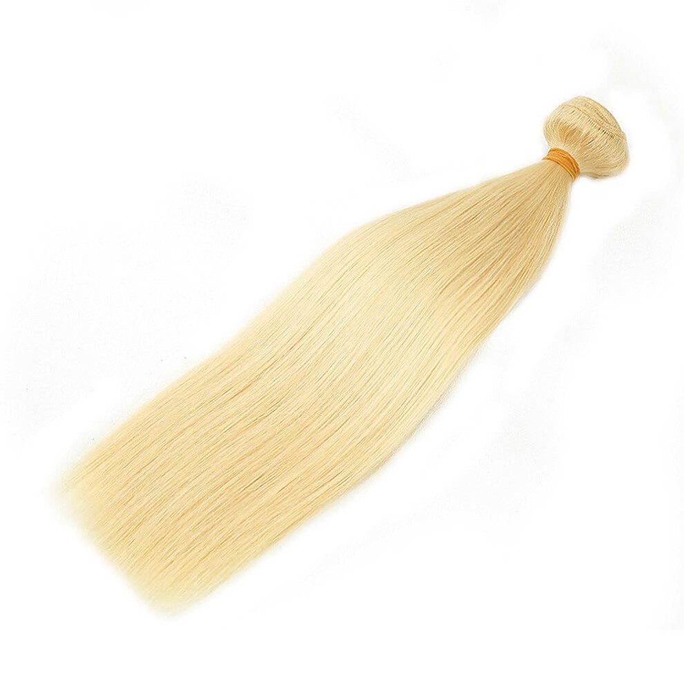 Unisex Brazilian Virgin Hair 613 Blonde Straight Weave 12 Inch 100% Remy Human Hair Bundle