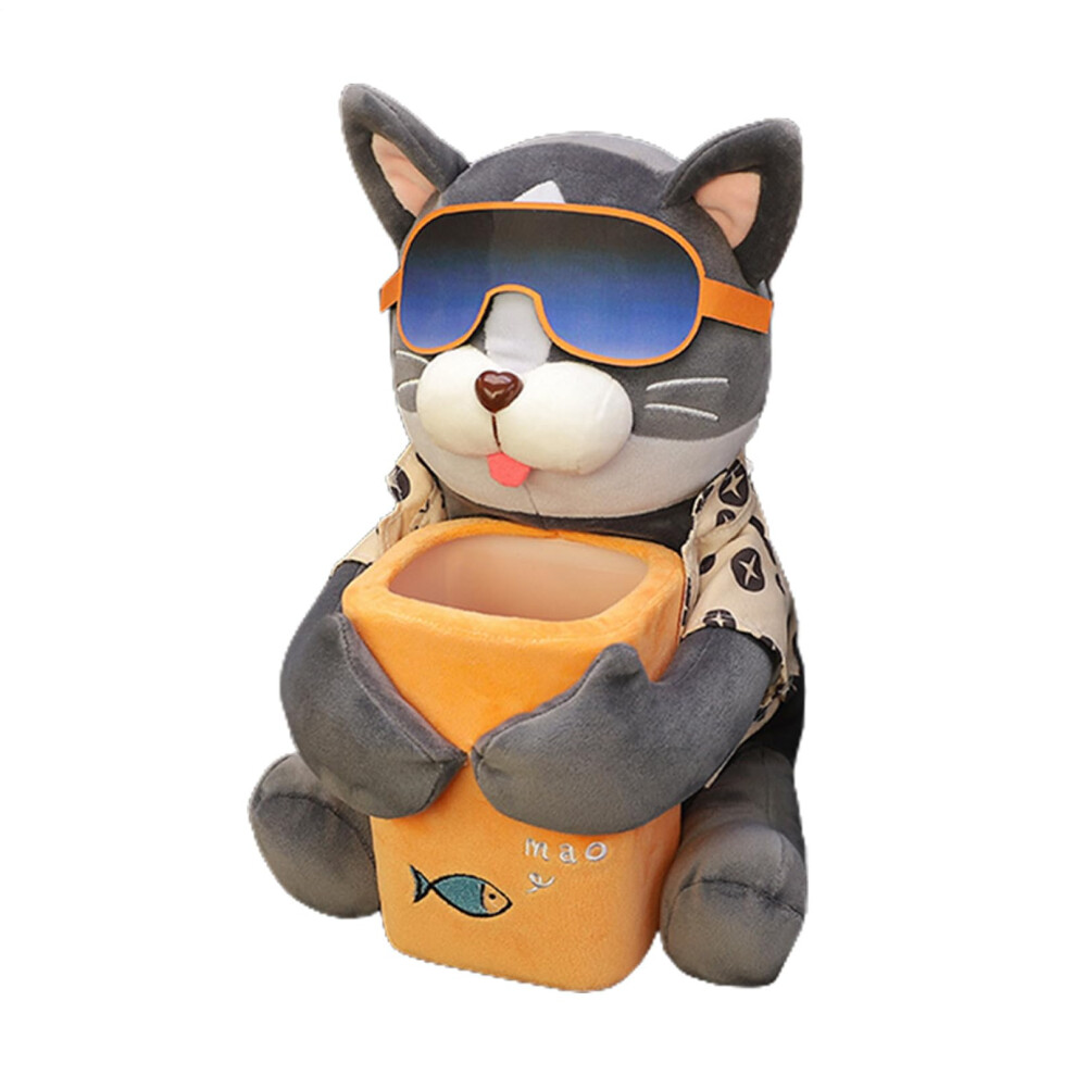 Car Tissue Box Plush Dog Design, 2 In 1 Tissue Holder And Trash Can For Car Armrest Organizer 9070919846670