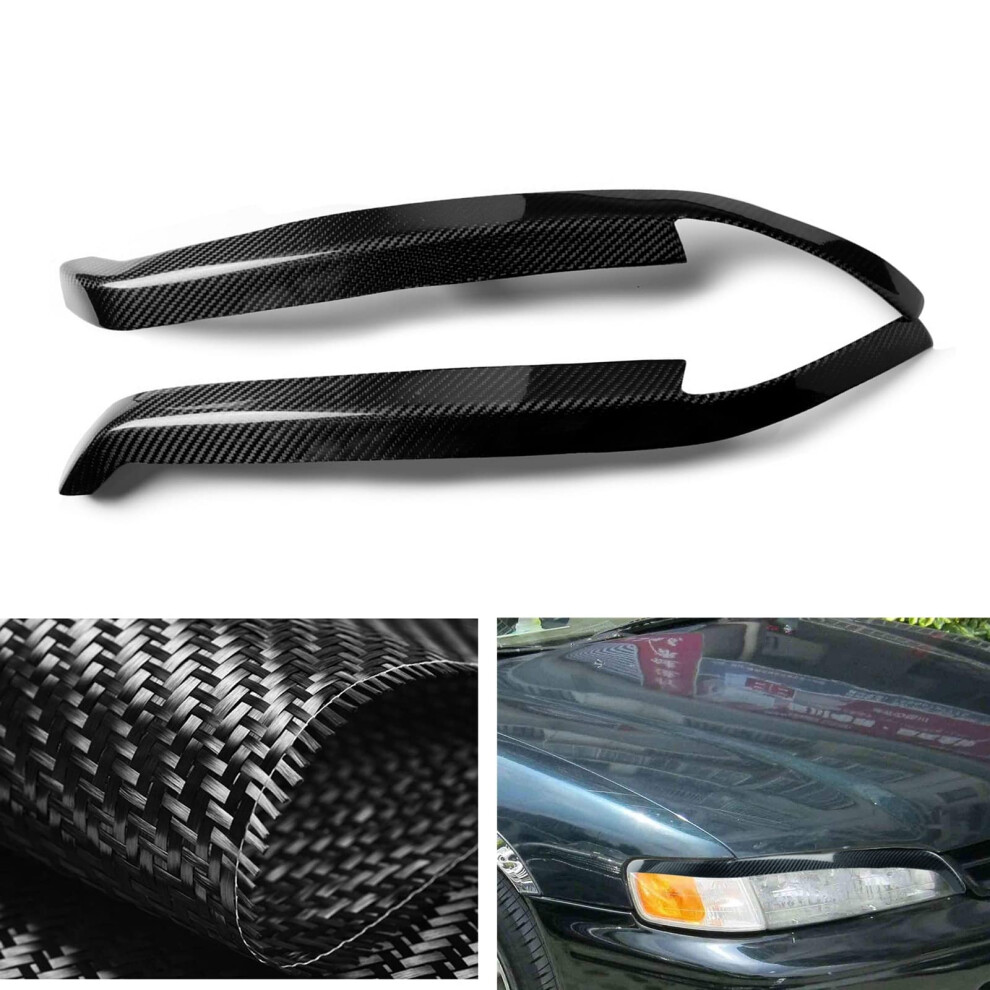 Carbon Fiber Headlight Eyebrow Trim For Honda Accord 19941997 Luxury Car Decoration 9113335638402