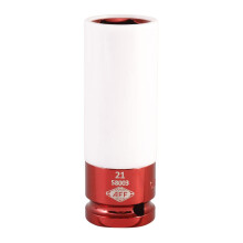 21mm Impact Socket with Protective Plastic Sleeve, Chrome Molybdenum Mag Wheel Socket 1/2' Drive