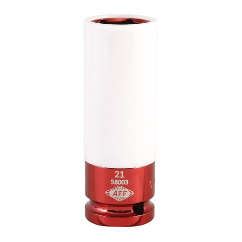 21mm Impact Socket with Protective Plastic Sleeve, Chrome Molybdenum Mag Wheel Socket 1/2' Drive