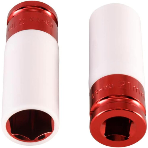 21mm Impact Socket with Protective Plastic Sleeve, Chrome Molybdenum Mag Wheel Socket 1/2' Drive 1