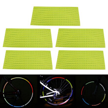 5 pièces de bandes réfléchissantes jaunes pour jantes 21x10cm VTT