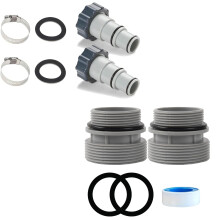 2Pack Pool Hose Adapter, Threaded to Clamp Connector, 1.5 to 1.25 Inch Converter for Intex Pumps