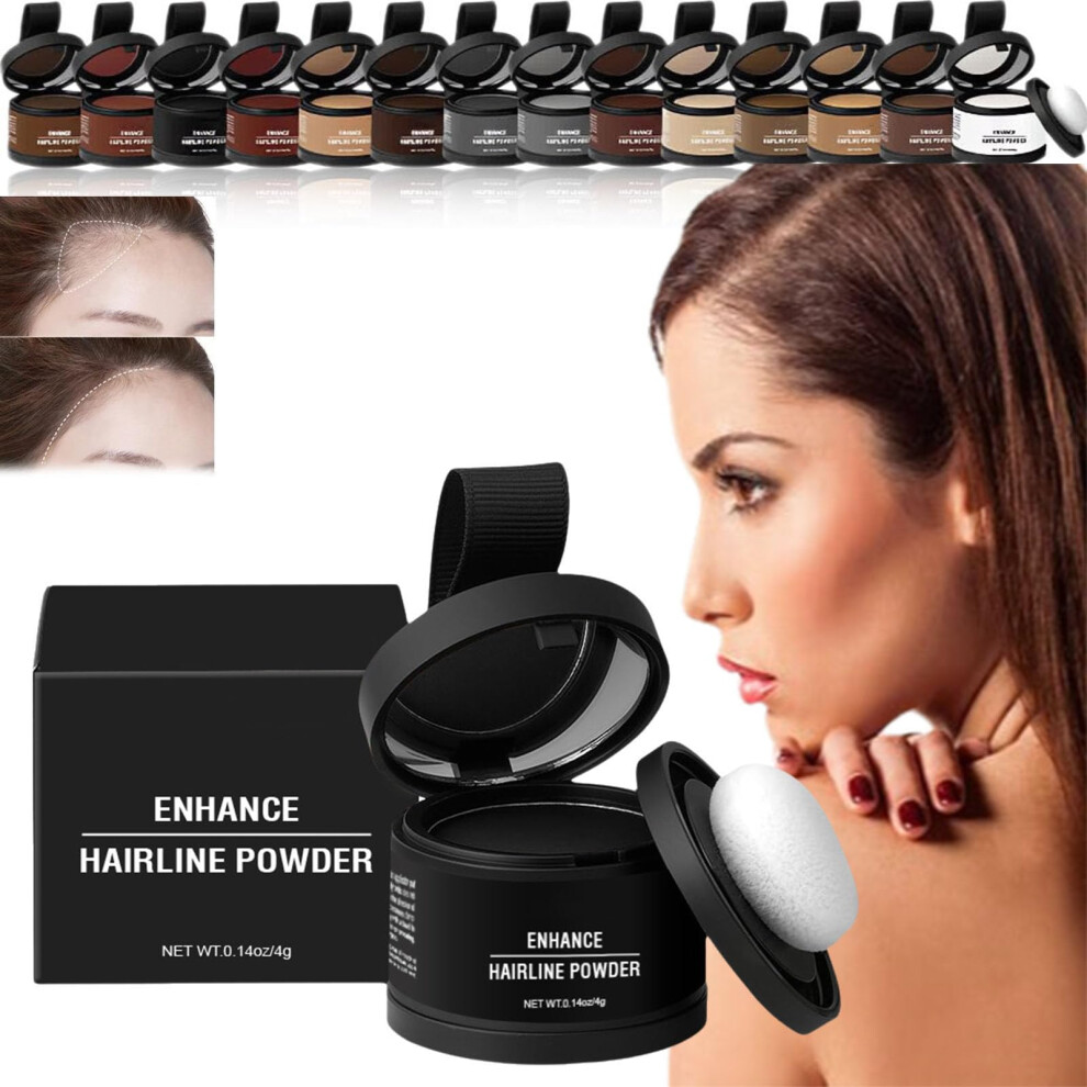 Black Root Touch Up Powder For Gray Coverage, Waterproof Hairline Shadow Compact With Mirror, #03 4G