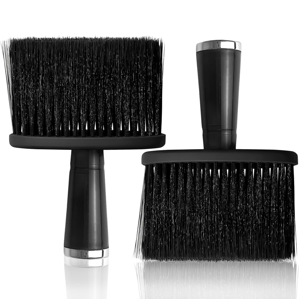 Barber Neck Duster Hair Cutting Brush Set with Soft FanShaped Bristles and Ergonomic Comfort Grip