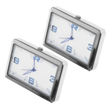 2Pcs Mini Adhesive Car Dashboard Clock with Accurate Time Display and Night Visibility for SUV Truck