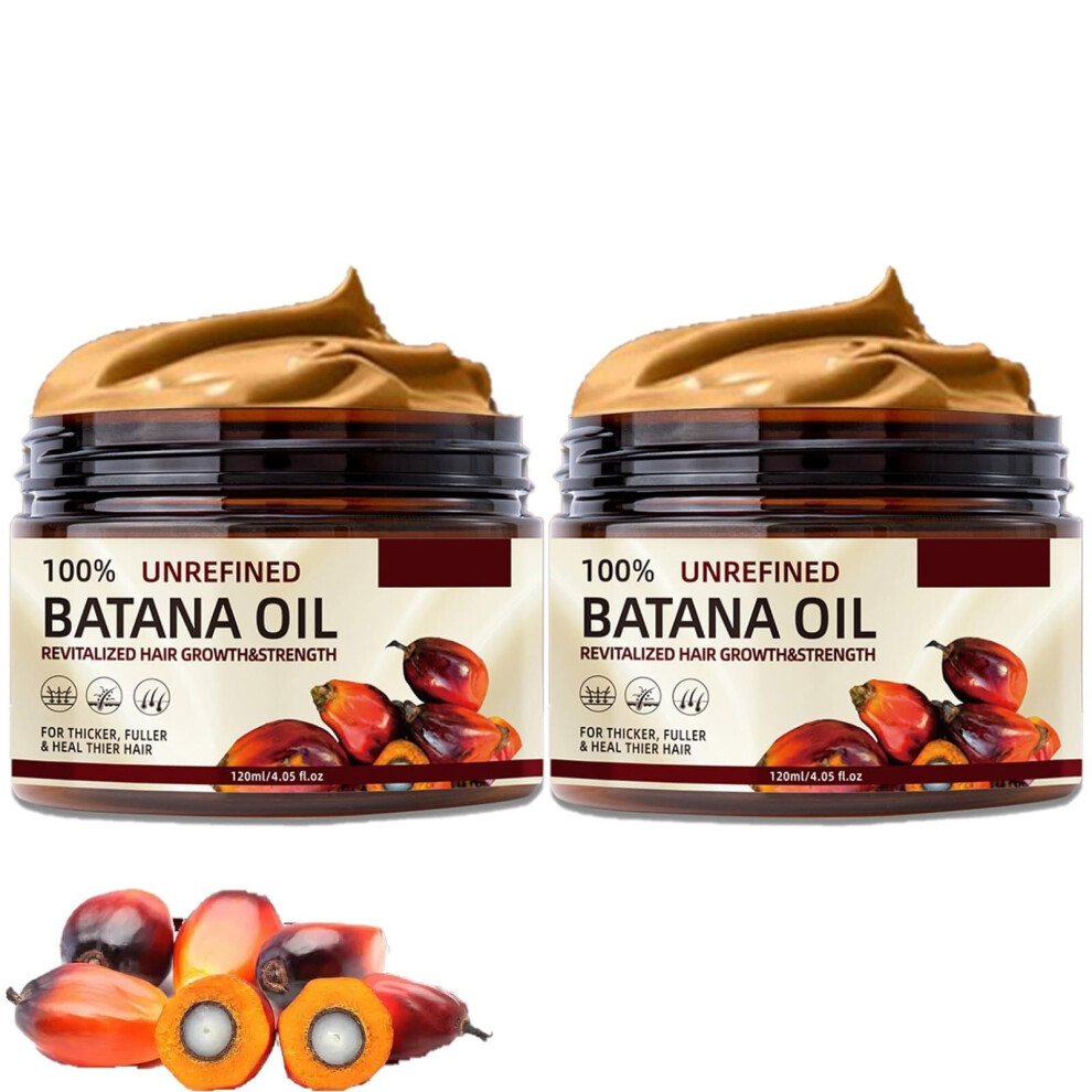 2 Bottles Unrefined Batana Oil for Hair Growth, Organic Hair Growth Oil for Men and Women, Deep Hydration