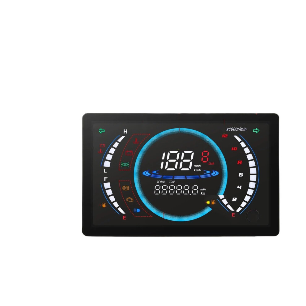 Universal 12V Motorcycle Digital Speedometer With Rpm Tachometer, Gear Indicator, Odometer, Temp Sensor 9070919848667