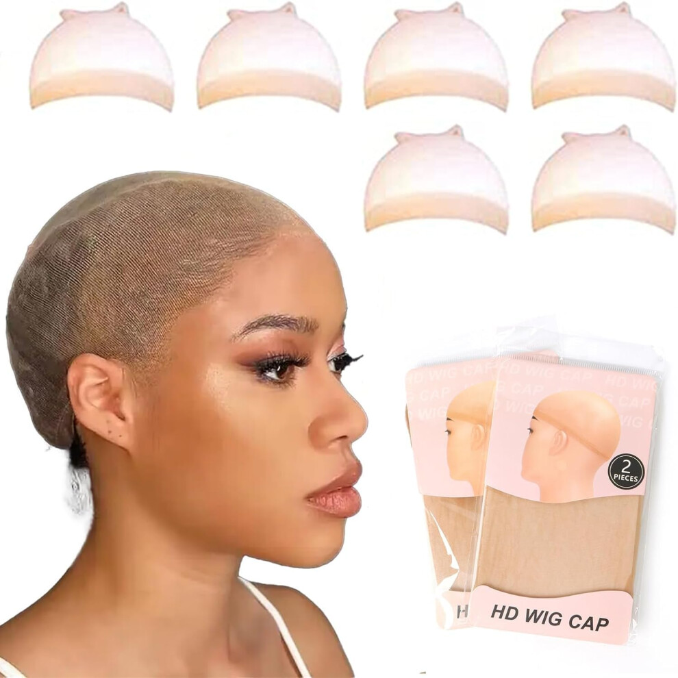 Unisex Brown Light Hd Wig Cap 4 Pack For Lace Front Wig Â Invisible Natural Hairline, Secure Stretch Fit, Breathable Fabric