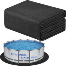 24ft Round Above Ground Pool Liner Pad with Extra Thick Cushioning and Puncture Protection
