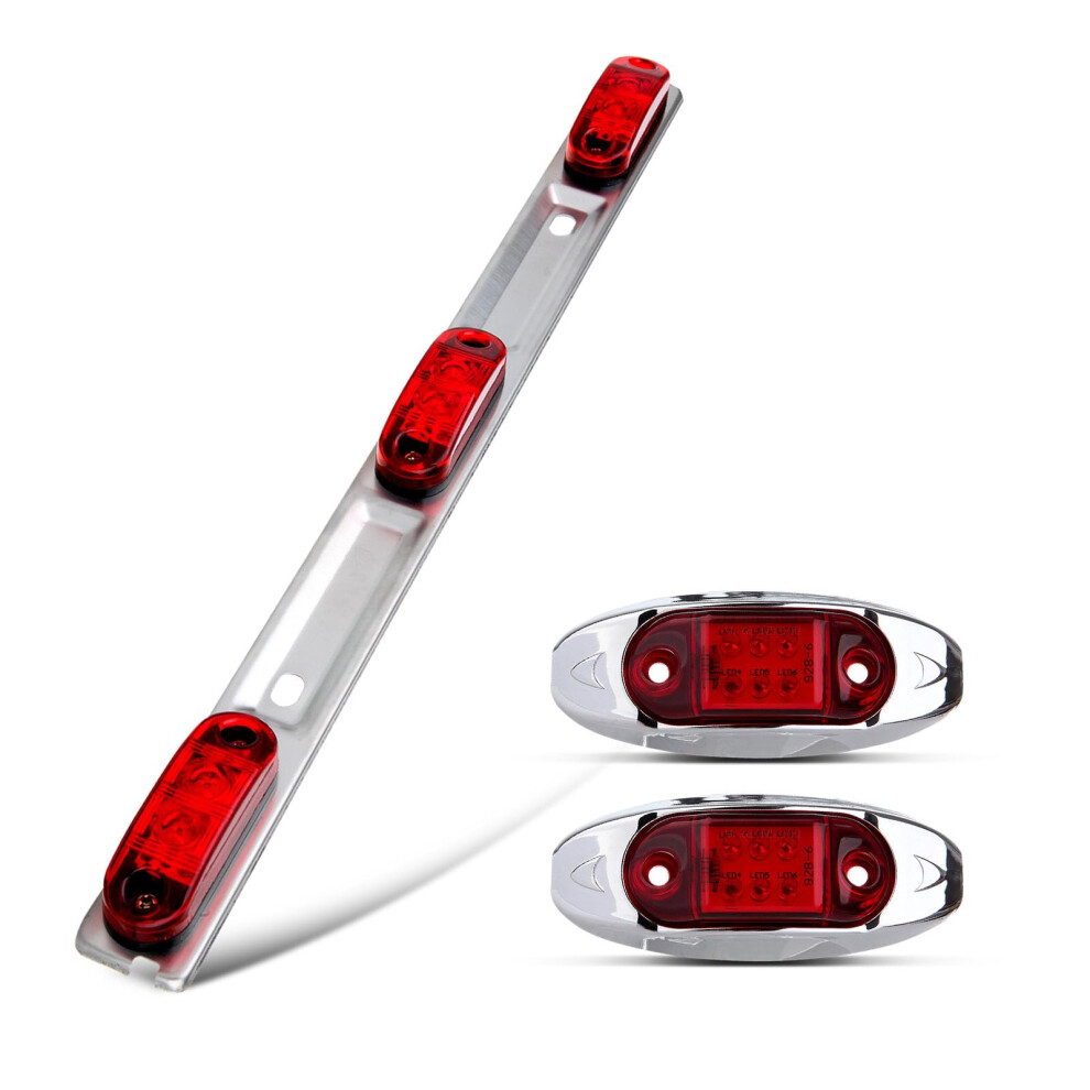 Waterproof Led Trailer Tail Bar With 2 Oval Marker S For Truck, Boat, Suv, Atv Light/Red 9070919849046
