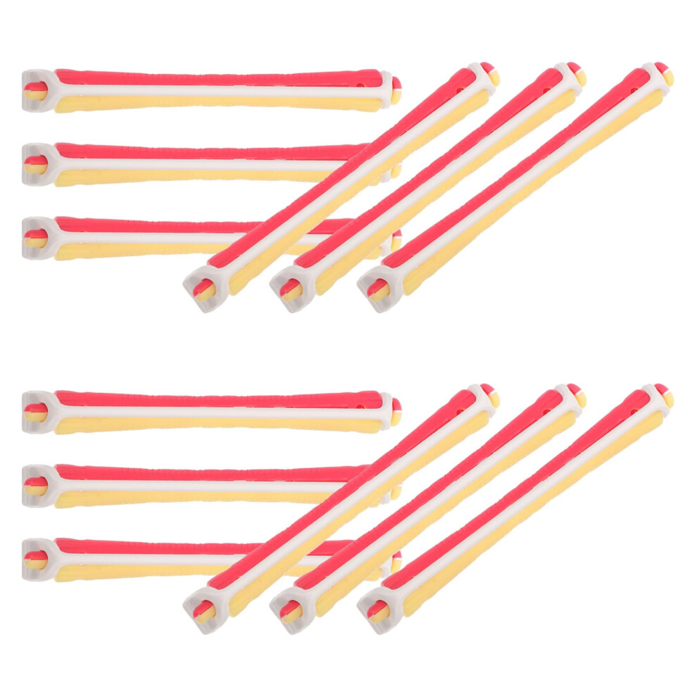 Peach Heatless Hair Curlers 12Pcs Reusable Flexible Perm Rods For Long Hair Cold Wave Styling Set