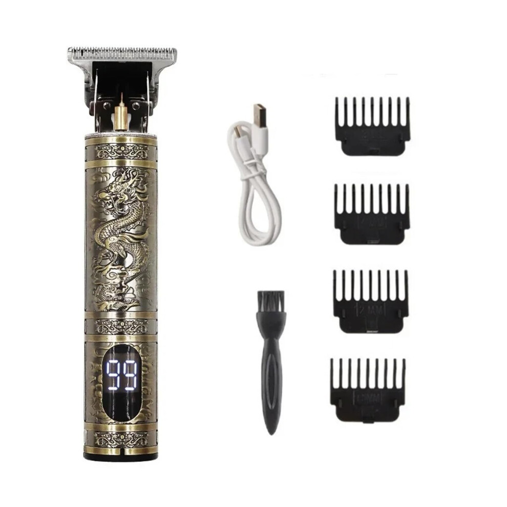Electric Hair Trimmer with LCD Display, Professional Vintage Dragon Beard and Hair Clippers for Men
